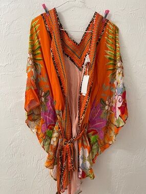 Sunshine 79 Floral Tropical Swim Suit Cover Up, Size One 2-14 (retail 152.00)